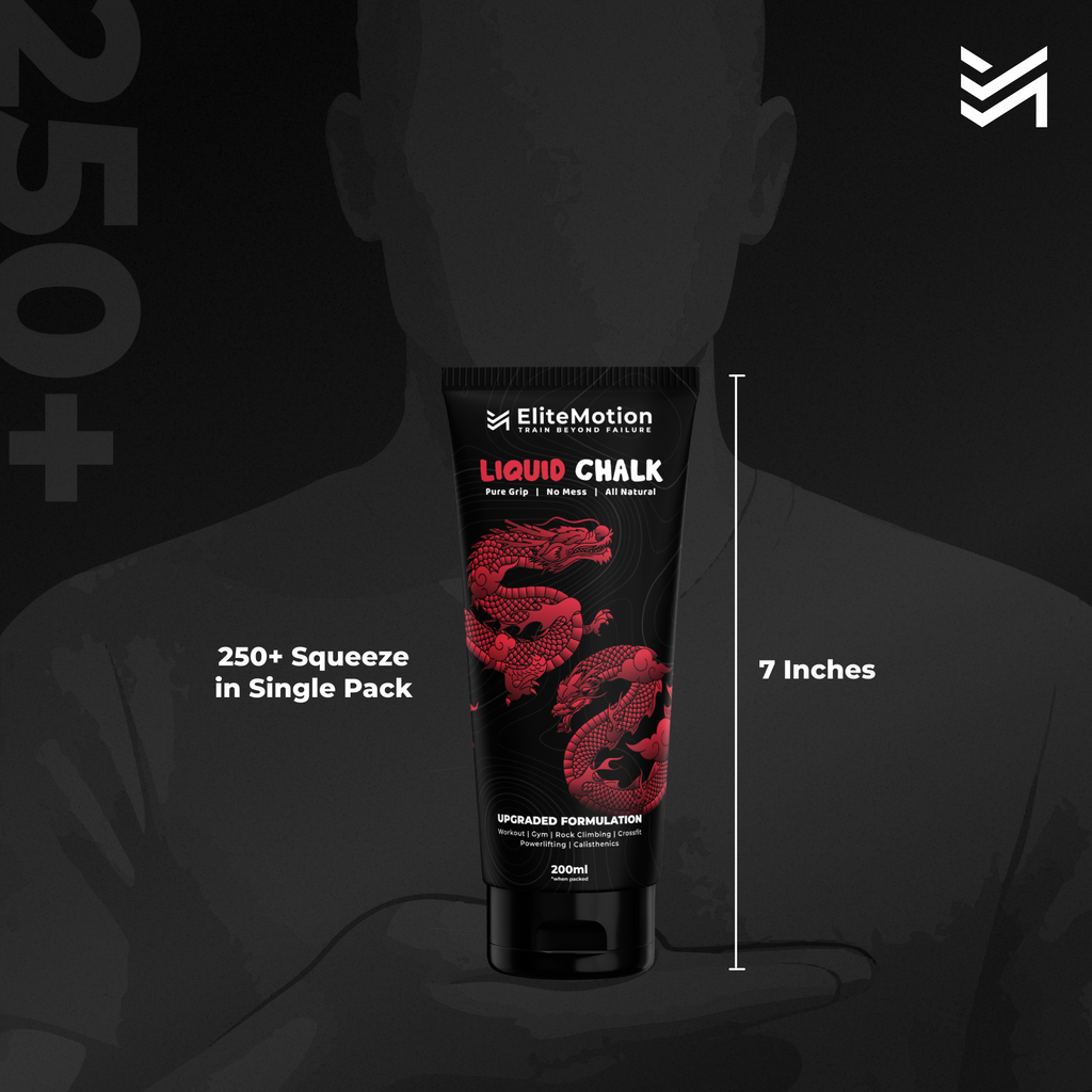 EliteMotion™ Liquid Chalk for Gym (200ml Tube) | Strong Grip, Sweat-Proof, No Mess Chalk | Powerlifting, Rock Climbing, CrossFit, Gymnastics